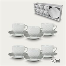 SET 6 TAZZA CAFFE' C/P BIANCA