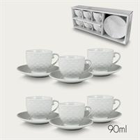 SET 6 TAZZA CAFFE' C/P BIANCA