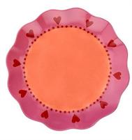 PIATTO DESSERT FRUTTA 20 NEW MILK CUORE ARA-ROSA