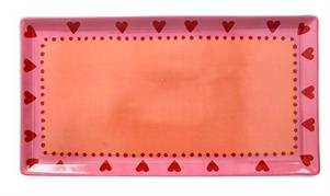 VASSOIO RETTANGOLARE NEW MILK CUORE ARANC. 32X17