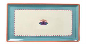 VASSOIO RETTANGOLARE NEW MILK OCCHIO BLU 32X17