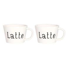 SET 2 TAZZA COLAZIONE S/P SD PORCELLANA LATTE