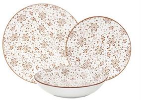 SERVIZIO PIATTI TAVOLA 18PZ SIRMIONE MARRONE