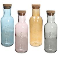 BOTTIGLIA VETRO POP TAPPO SUGHERO 1LT COLORATE