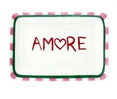 VASSOIO RETTANGOLARE VIVA L'ITALIA AMORE 23X16