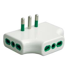 ADATTATORE TRIPLO PIATTO SPINA ITALIANA 2P+T 16A