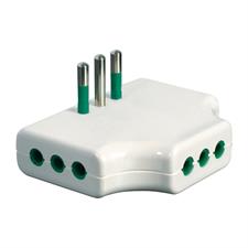 ADATTATORE TRIPLO PIATTO SPINA ITALIANA 2P+T 10A