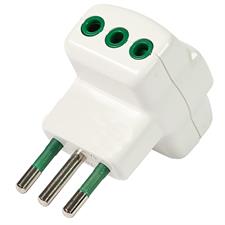 ADATTATORE TRIPLO SPINA ITALIANA  2P+T 10A