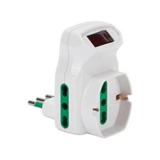 ADATTATORE TRIPLO SPINA ITALIANA 2P+T 10A