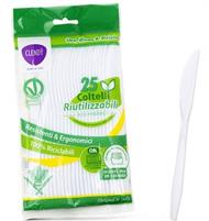 CONF. 25 COLTELLI BIANCHI RIUTILIZZABILI