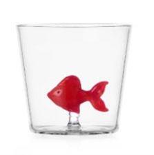 BICCHIERE ANIMAL FARM ACQUA PESCE ROSSO