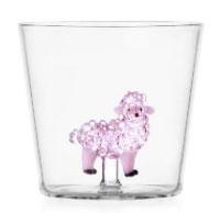 BICCHIERE ANIMAL FARM ACQUA PECORA ROSA