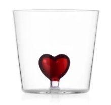 BICCHIERE CUORE ACQUA CUORE ROSSO