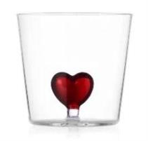 BICCHIERE ACQUA CUORE ROSSO