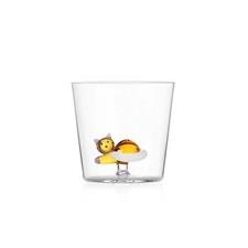 BICCHIERE TABBY CAT ACQUA GATTO SDRAIATO AMBRA