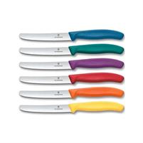 SET 6 COLTELLO TAVOLA LAMA ONDULATA 11CM COL.ASS