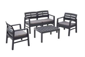SET GIARDINO JAVA 4PZ PP ANTRACITE + CUSCINI