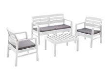 SET GIARDINO JAVA 4PZ PP BIANCO + CUSCINI GRIGI