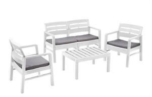SET GIARDINO JAVA 4PZ PP CON CUSCINI BIANCO