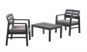 SET GIARDINO LOMBOK ANTRACITE CON CUSCINI