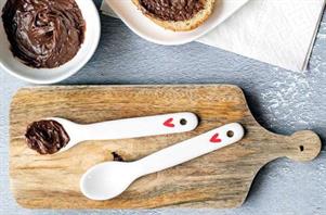 SET 6 CUCCHIAIO CAFFE' PORCELLANA SD CUORE ROSSO