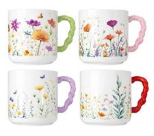 TAZZA MUG PORCELLANA DECORO FIORI 400ML ASS.