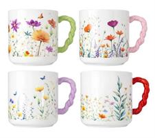 TAZZA MUG PORCELLANA DECORO FIORI 400ML ASS.