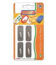 SET 4 GANCIO ADESIVO INOX RETTANGOLARE