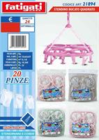 STENDINO BUCATO PLASTICA QUADRO 20PINZE
