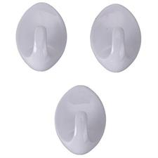 SET 3 GANCIO ADESIVO PLASTICA OVALE 4,2X5,7CM