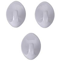 SET 3 GANCIO ADESIVO PLASTICA OVALE 4,2X5,7CM