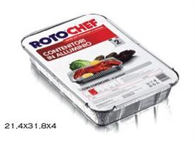 VASCHETTA ALLUMINIO 6 PORZIONI CON COP. 2PZ