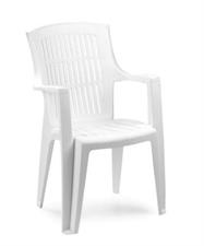 SEDIA POLTRONA PLASTICA PP IMPILABILE ARPA BIANC