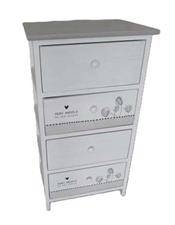 MOBILETTO MDF 4 CASSETTI BIANCO 40X30X75H