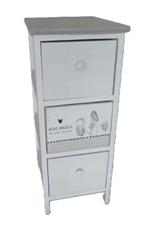 MOBILETTO MDF 3 CASSETTI BIANCO 26X32X63H