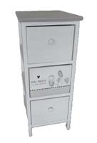 MOBILETTO MDF 3 CASSETTI BIANCO 26X32X63H