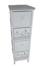 MOBILETTO MDF 4 CASSETTI BIANCO 26X32X81H