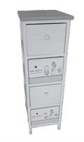 MOBILETTO MDF 4 CASSETTI BIANCO 26X32X81H