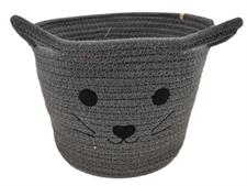 CONTENITORE CORDONCINO GATTO GRIGIO 25X25X20H