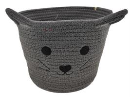 CONTENITORE CORDONCINO GATTO GRIGIO 25X25X20H