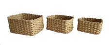 SET 3PZ CESTINO RETTANGOLARE CORDONCINO BEIGE