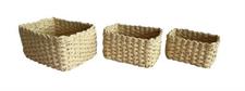 SET 3 PZ CESTINO RETTANGOLARE CORDONCINO BEIGE