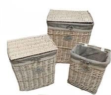 TRIS PORTABIANCHERIA HOME BIANCO H55/45/40