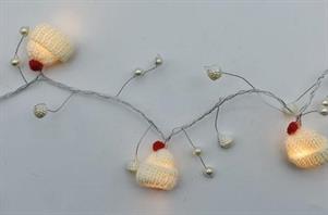 10 CAPPELLINI LANA AVORIO LED BIANCO CALDO