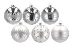 PALLINA NATALE VETRO ARGENTO