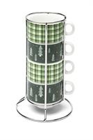 SET 4 TAZZA CAFFE' WINTER GREEN