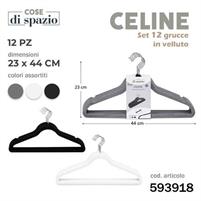 SET 12 GRUCCE IN VELLUTO COL.ASS 44X23X0.5CM