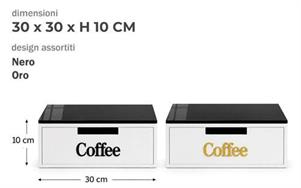ORGANIZER CAFFE' BIANCO TOP VETRO NERO COL.ASS