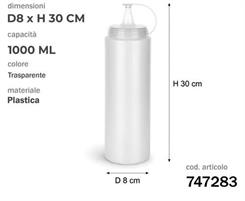 FLACONE DOSATORE TRASPARENTE 1000ML