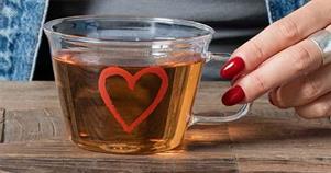 SET 2 TAZZA TE' VETRO S/P SD CUORE ROSSO
